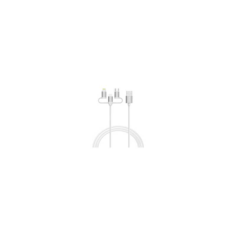 Verbatim (32394) Essentials 3-in-1 Sync & Charge Cable USB-A to Micro-B, USB-C and Lightning, 1m, 18W QC, 480Mbps, Quick Charge 