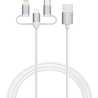 Verbatim (32394) Essentials 3-in-1 Sync & Charge Cable USB-A to Micro-B, USB-C and Lightning, 1m, 18W QC, 480Mbps, Quick Charge 