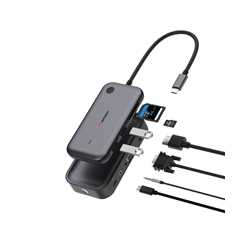 Verbatim (32146) Share My Screen USB-C Wireless Display Adapter 1080P With Hub WDA-01, Built-In Hub With 2 x USB-A Ports And SD/