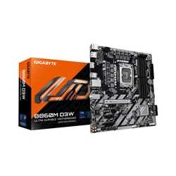 Gigabyte B860M D3W Intel 1851 Socket Motherboard, Micro-ATX, 4x DDR5 Slots, 2x M.2 Sockets, GbE LAN, 2x DisplayPorts / 1x HDMI P