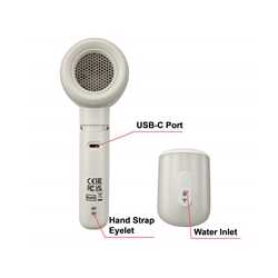 Verbatim (32344) Cool 'n' Go Aqua Breeze Handheld Fan, Portable Cooling with Refreshing Mist Spray - White/Silver
