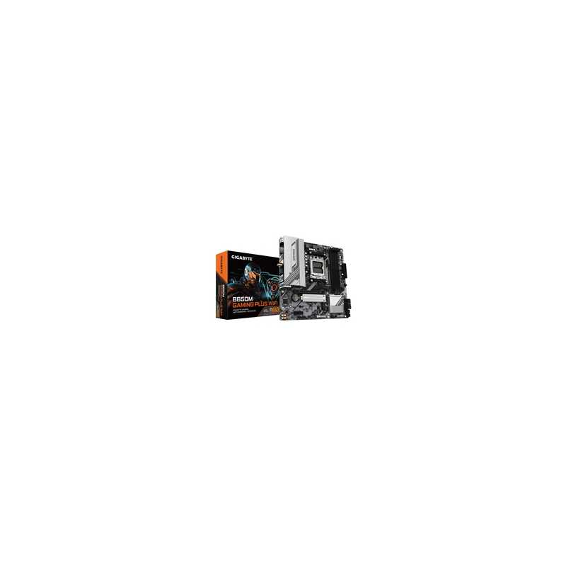 Gigabyte B650M GAMING PLUS WIFI (Rev.1.2) AMD AM5 Socket Motherboard, Micro-ATX, 4x DDR5 Slots, 2x M.2 Socket, Fitted I/O Shield