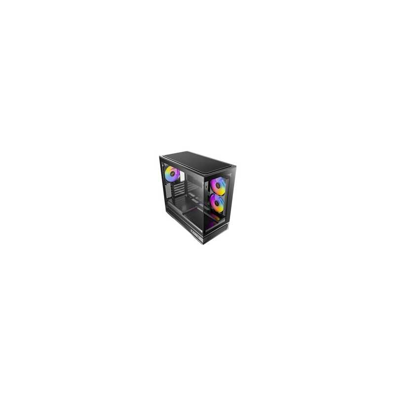 Antec Constellation C2M ARGB Micro-ATX PC Case, 270' Panoramic Tempered Glass, 240mm and 120mm ARGB PWM Fans, USB-C, 360mm Radi