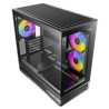 Antec Constellation C2M ARGB Micro-ATX PC Case, 270' Panoramic Tempered Glass, 240mm and 120mm ARGB PWM Fans, USB-C, 360mm Radi