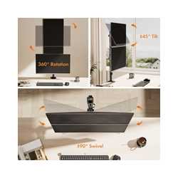 VonHaus Vertical Double Monitor Stand for 13-32" Screens, Twin Monitor Mount with Clamp, Height Adjustable, Easy Assemble Stand