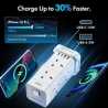 VonHaus Tower Extension Lead with USB, Power Surge Protection 2M Cable White, 8 x UK Mains Sockets, Three-Pin 13A Plugs, Arrange
