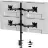 VonHaus Quad Monitor Stand for 13-32" Screens, Four Screen Monitor Desk Mount, Height Adjustable, Easy Assemble Stand with Full