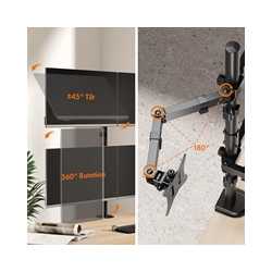 VonHaus Quad Monitor Stand for 13-32" Screens, Four Screen Monitor Desk Mount, Height Adjustable, Easy Assemble Stand with Full