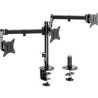 VonHaus Triple Monitor Stand for 17-27" Screens, Three Screen Monitor Mount with Desk Clamp, Height Adjustable, Easy Assemble S