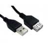USB 2.0 A (M) to USB 2.0 A (F) 1m Black OEM Extension Data Cable
