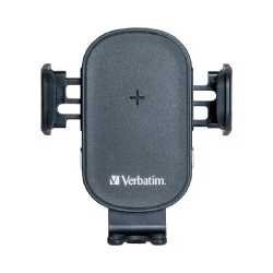 Verbatim FWC-01 Qi Fast Wireless Car Charger, 360 Degrees Rotatable, Three Mounting Options: Vent Holder, Suction Cup On Dashboa