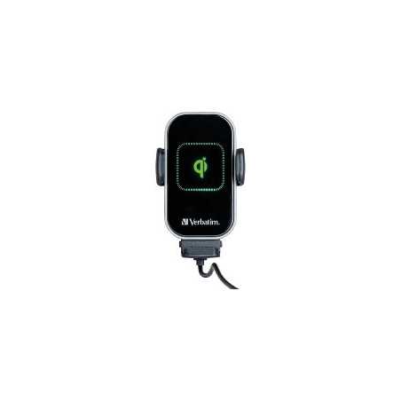 Verbatim FWC-02 Qi Fast Wireless Car Charger, 360 Degrees Rotatable, Three Mounting Options: Vent Holder, Suction Cup On Dashboa