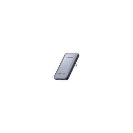 Verbatim Essentials Slim GaN Charger, 65W 2 x USB-C Ports Grey