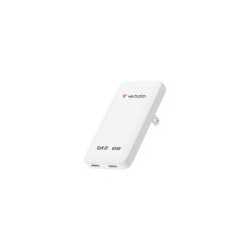 Verbatim Essentials Slim GaN Charger, 65W 2 x USB-C Ports White
