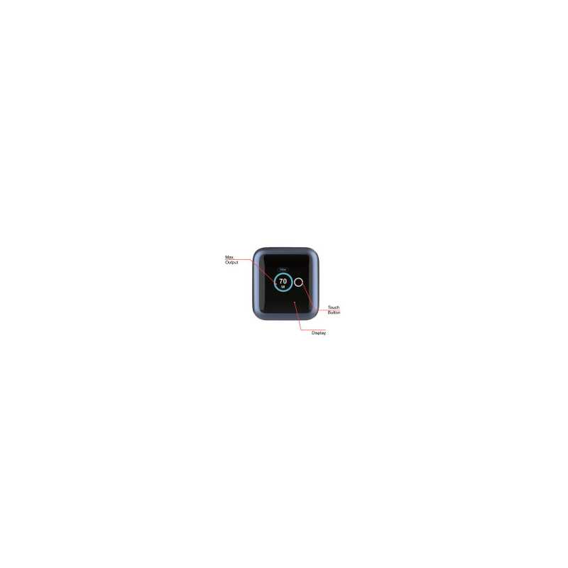 Verbatim Mini GaN Charger 70W Retractable USB-C Cable & Display, USB-C Port, USB-A Port