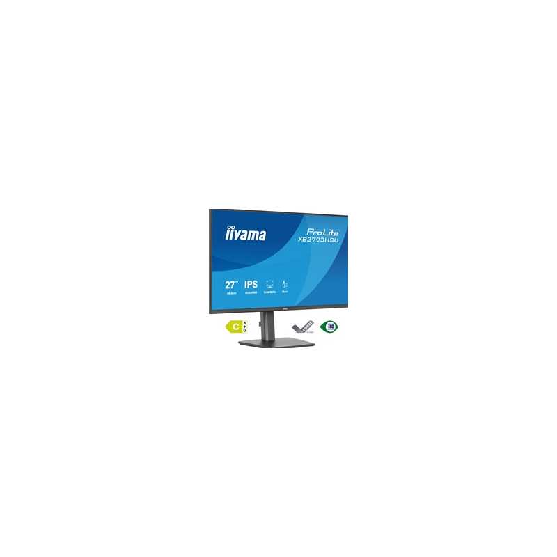 iiyama ProLite monitor XB2793HSU-B1 Height Adjustable, 27" IPS, 120Hz, Black, 4-side slim bezel and C energy class, HDMI, Displ