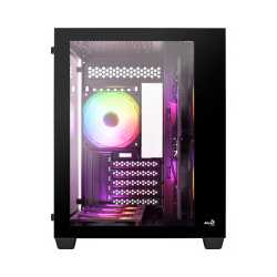 Aerocool (ACCS-ES02163.11) Mid-tower PC case, Versatile fan support, Tempered glass window, 410mm GPU clearance, RGB, Full cover