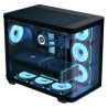 Aerocool (ACCM-PN01043.11) Dual-chamber PC case, Curved glass panelling, 4 x pre-installed 120mm ARGB fans, 450mm GPU clearance,