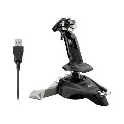 Genius MaxFire F27 USB Flight Joystick, 4 Axis, 12 Function Button, Non-Slip, Compatible with PC-Based Flight Simulators