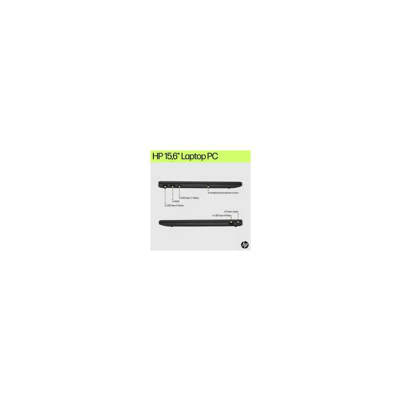 HP 15-fd1001nax Laptop, 15.6 Inch Screen, Intel Core 5 120U, 8GB DDR4 RAM, 256GB SSD, Intel Graphics, Windows 11 Home