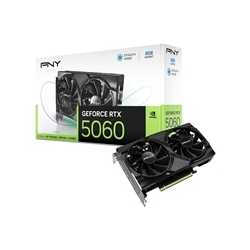 PNY NVIDIA GeForce RTX 5060 OC 8GB GDDR7 Graphics Card, 3840 CUDA Cores, 2280 MHz Core Clock, Dual Fan, 3x DisplayPorts / 1x HDM