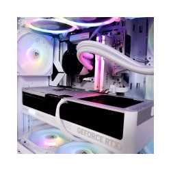 AMD Ryzen 7 5.00GHz RTX 5070Ti Pure White Performance Gaming PC Glass Chassis, 32GB RGB DDR5, 2TB NVMe, 360mm RGB Liquid Cooler 