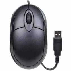 Compoint Wired Optical Laptop Mouse, USB, 1000 DPI, 3/4 Size, Black