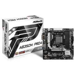 Asrock AB350M PRO4, AMD B350, AM4, Micro ATX, 4 DDR4, VGA, DVI, HDMI, RAID