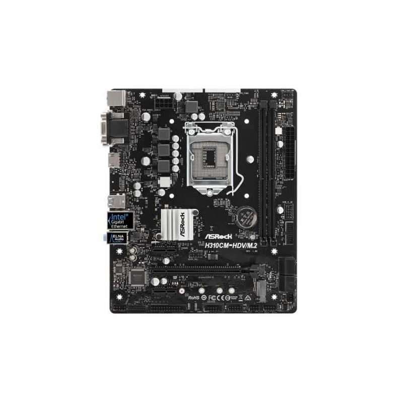 Asrock H310CM-HDV/M.2, Intel H310, 1151, Micro ATX, DDR4, VGA, DVI ...
