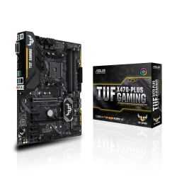 Asus TUF X470-PLUS GAMING, AMD X470, AM4, ATX, DDR4, DVI, HDMI, XFire, Dual M.2, RGB Lighting