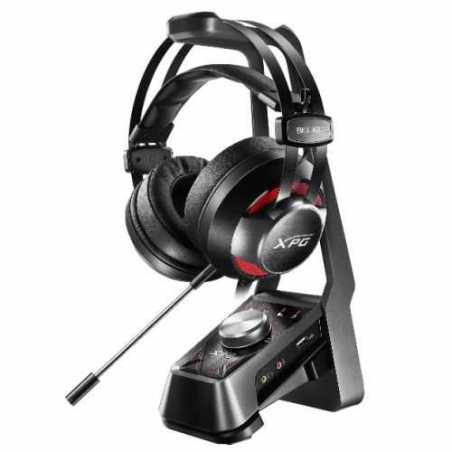 ADATA XPG EMIX H30 Gaming Headset with SOLOX F30 Amp, 53mm Drivers, Virtual 7.1, Stand, Black & Red