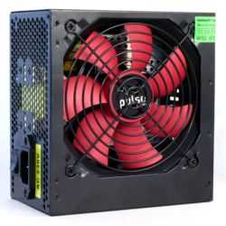 Pulse 500W PSU, ATX 12V, Active PFC, 2 x SATA, 120mm Silent Red Fan, Black Casing