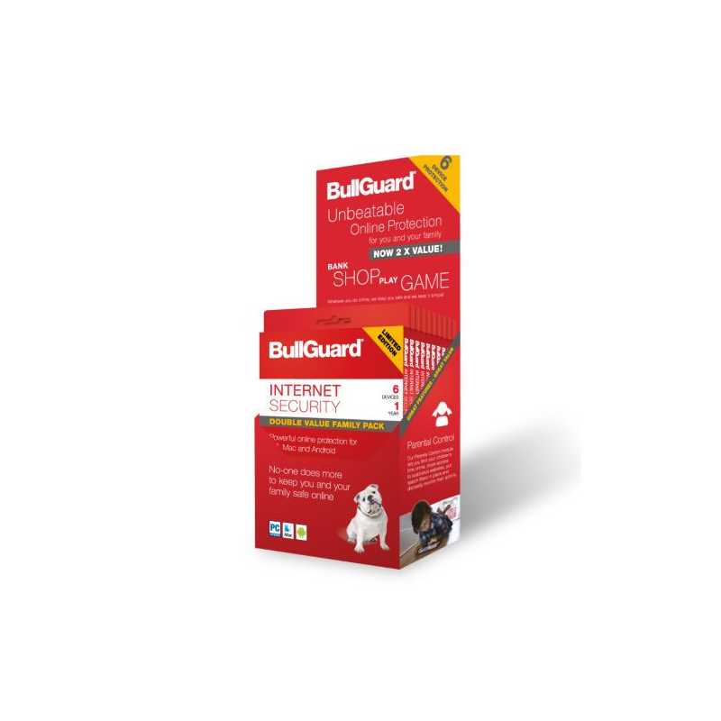 Bullguard Internet Security 2018 Retail, 6 User (10 Pack), Multi Device Licence, 1 Year