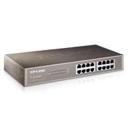 TP-LINK (TL-SF1016DS) 16-Port 10/100Mbps Unmanaged Rackmount Switch, 13-inch Steel Case