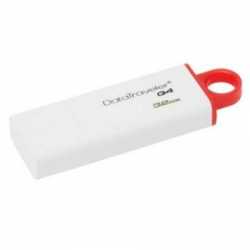 Kingston 32GB USB 3.0 Memory Pen, DataTraveler G4, White/Red, Lid