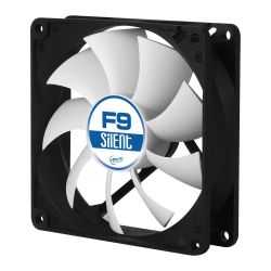 Arctic F9 Silent 9.2cm Case Fan, Black & White, 9 Blades, Fluid Dynamic, 6 Year Warranty