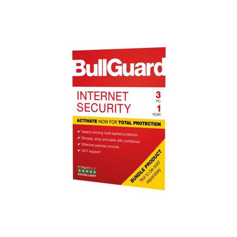 Bullguard Internet Security 2019 Soft Box, 3 User - 25 Pack, Windows Only, 1 Year
