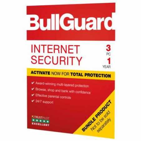 Bullguard Internet Security 2019 Soft Box, 3 User - 25 Pack, Windows Only, 1 Year