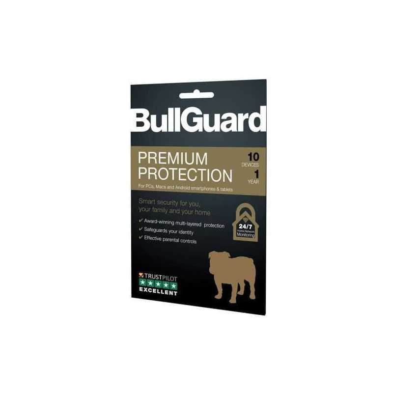 Bullguard Premium Protection 2019, 10 User - Single, Retail, PC, Mac & Android, 1 Year