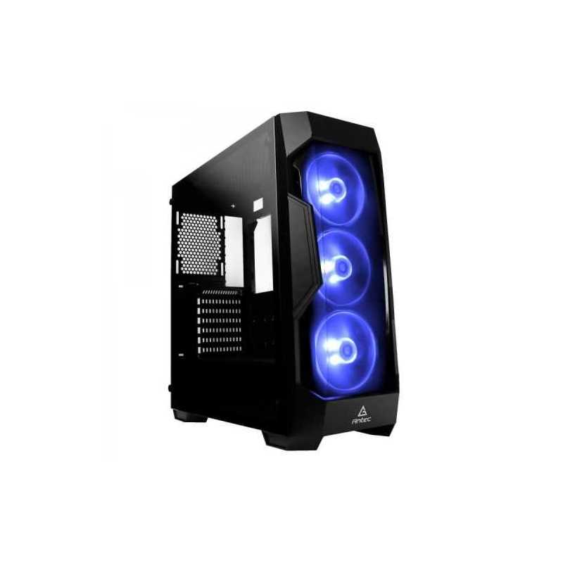 Antec DF-500 RGB Gaming Case with Front & Side Windows, ATX, No PSU, Tinted Tempered Glass, RGB Fans, Black