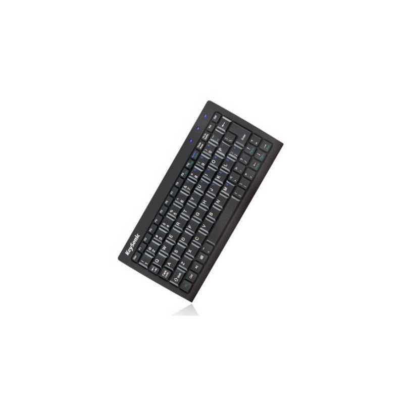 Keysonic ACK-3400U Wired Mini Keyboard, USB, Ultra-Compact, Soft Skin Coating
