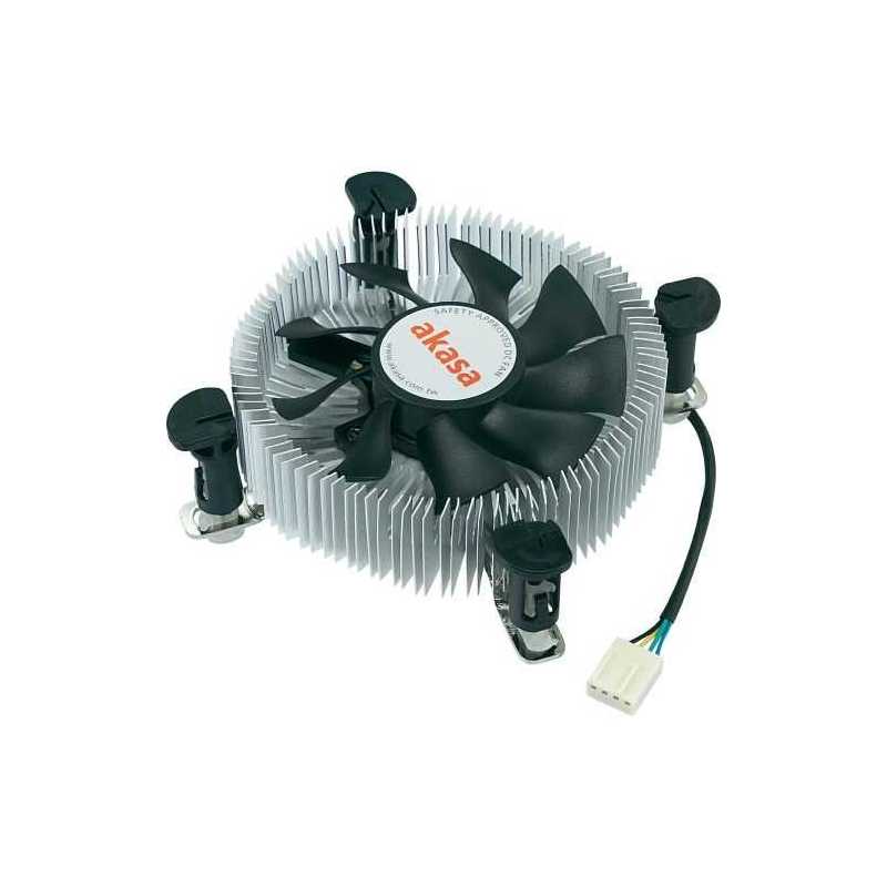 Akasa AK-CCE-7106HP Heatsink and Fan, Sockets 775, 1155, 1156, Low Profile, PWM Fan, up to 73W