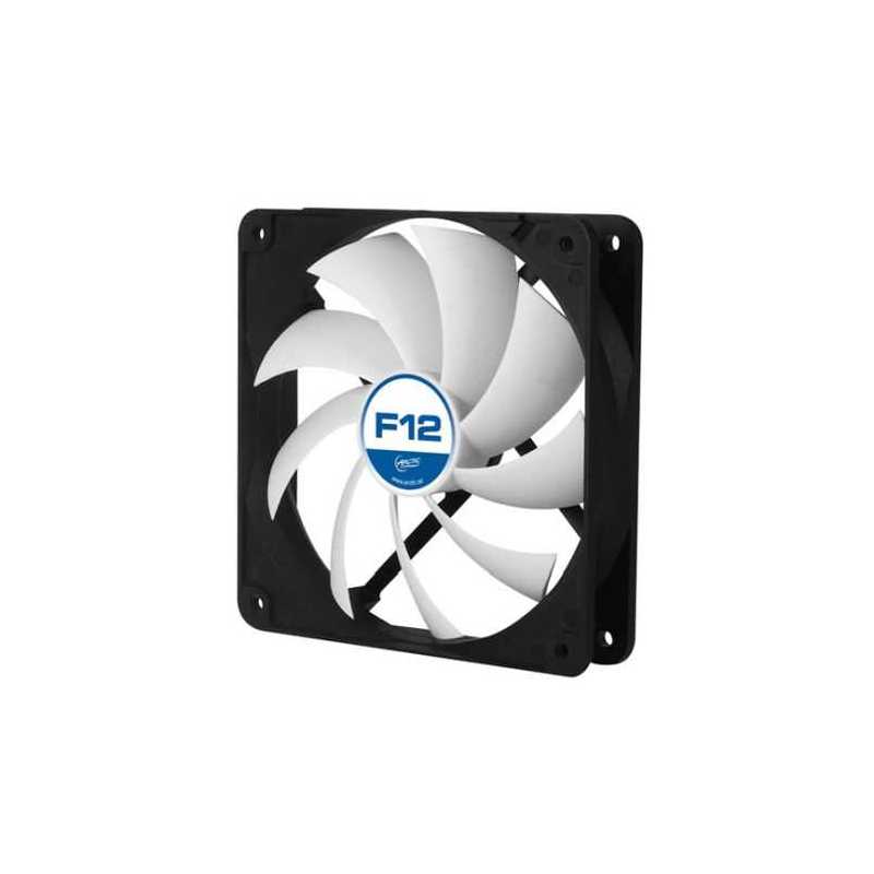 Arctic F12 Low Noise 12cm Case Fan, Black & White, 9 Blades, Fluid Dynamic, 6 Years