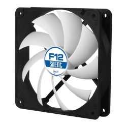 Arctic F12 Silent 12cm Case Fan, Black & White, 9 Blades, Fluid Dynamic, 6 Year Warranty