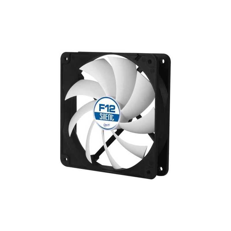 Arctic F12 Silent 12cm Case Fan, Black & White, 9 Blades, Fluid Dynamic, 6 Year Warranty