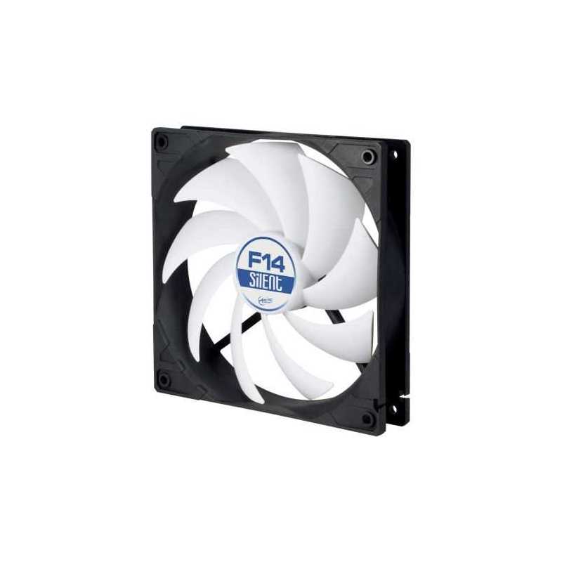 Arctic F14 Silent 14cm Case Fan, Black & White, 9 Blades, Fluid Dynamic, 6 Year Warranty