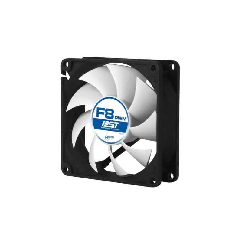 Arctic F8 8cm PWM PST Case Fan, Black & White, Fluid Dynamic, 6 Year Warranty