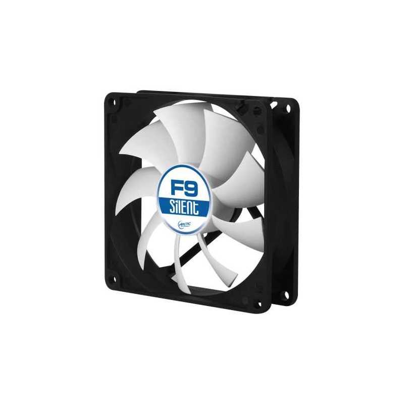 Arctic F9 Silent 9.2cm Case Fan, Black & White, 9 Blades, Fluid Dynamic, 6 Year Warranty