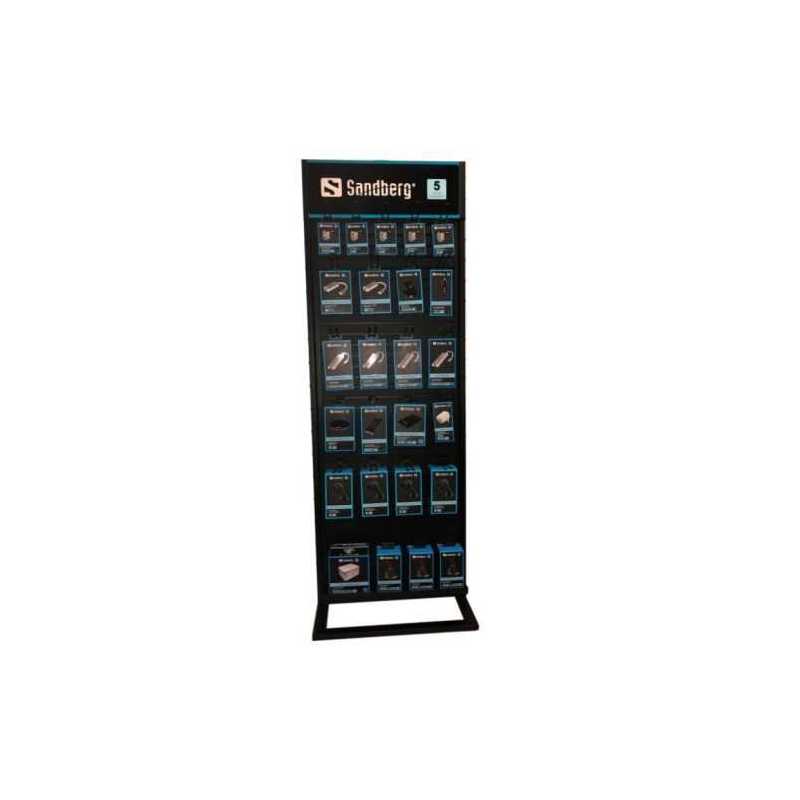 Sandberg Floor Display Stand, Two Sides, Black, 175 x 60 x 40 cm