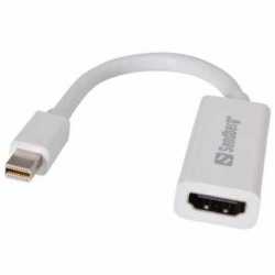 Sandberg Mini DisplayPort Male to HDMI Female Converter Cable, Supports 4K, White, 5 Year Warranty